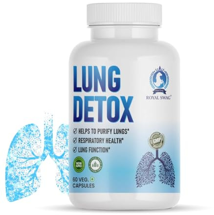 Royal Swag Lung Cleanse and Detox Capsule 60 Pcs - Natural Respiratory Support Supplement for Smokers & Non-Smokers - Supports Lung Health and Detoxification