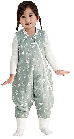 Duomiaomiao Baby Schlafsack mit Füßen 2.5 tog, winterschlafsack 100% Baumwolle Schlafsack Baby, Mädchen mit Schlafsack, Cartoon-Laub(95cm-rosa Wald)