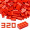 WYSWYG 320 Bausteine, 2x4 Klassische Steine, Hochwertig, Kompatibel mit Top-Marken Steine, Bunt, für Kinder & MOC-Liebhaber-Rot