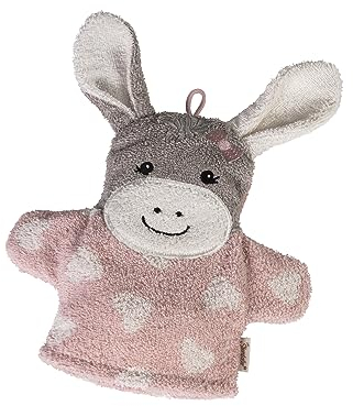 Emmi Girl Gant de toilette Motif âne Rose