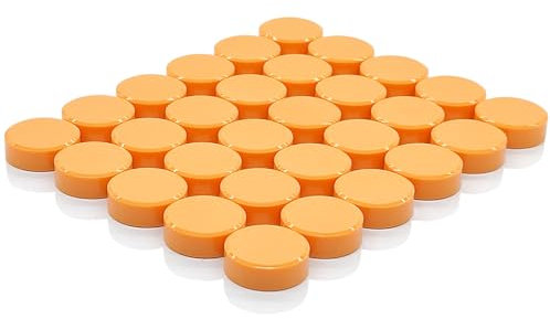 PYJLBX Magnete für Magnettafel, 30 Stück Magnete Stark Kühlschrankmagnete Mini Magneten Klein Magnete Kühlschrank Magnete Bunt Rund Magnet Stark Whiteboard Magnete, für Pinnwand Magnetwand, Orange