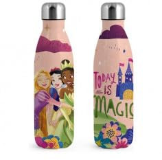 H&H Princess Celebration Bottiglia Termica Bimba, Borraccia in Acciaio Inox, Decorata, Lt 0,5, Ermetica, BPA Free