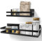 Uten Küchenregal Selbstklebend Magnetisches Kühlschrank regal, Gewürzregal Magnet Schwarz 2er Set Wandmontage