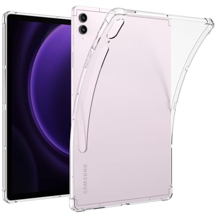 Miimall Coque pour Samsung Galaxy Tab S9 FE Plus Coque de Protection en TPU Souple Transparente Absorbant Chocs Résistante Aux Chocs Aux Rayures pour Tablette Galaxy Tab S9 FE Plus - Transparent