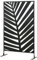 Outsunny Decorative Garden Privacy Screen with Stand, 6.5FT Freestanding Metal Outdoor Divider, Decorative Privacy Panel with Expansion Screws for Garden Pool Hot Tub, Banana Leaf Style, Black