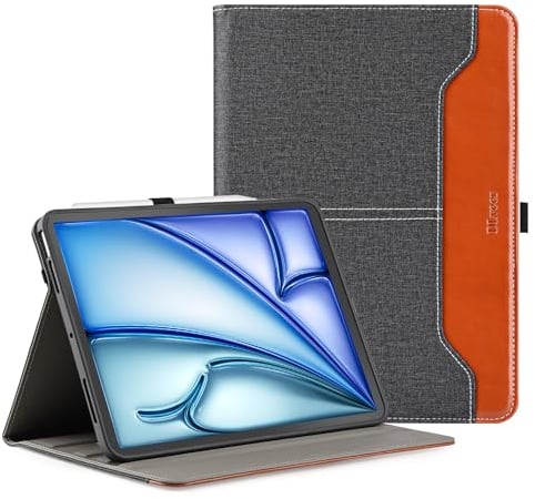 DLveer Hülle für iPad Air 2025/2024/2022/2020,PU Leder+TPU Schutzhülle für iPad Air 11/10.9 Zoll (Air 6/5/4) Auto Ruhen/Wecken und Multi-Winkel Ständer