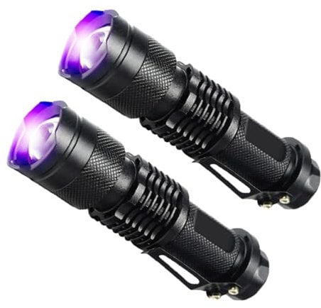 UPKOCH 2st Uv-taschenlampe Tastenabdeckungen Kleine Led-taschenlampe Taschenlampen-detektor Erkennungslampe Schwarzlicht-taschenlampen Usb Aquarium Währung Fluoreszierendes Mittel