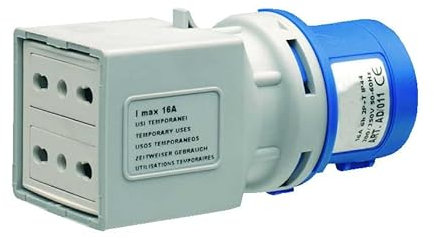 Adapter für 200v CEE-Stecker mit zweipoligen Schuko-Steckdosen