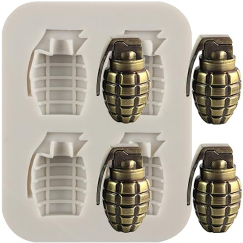 MINFEIDMS Grenade Silicone Fondant Mould | Sugar Cake Decorating Cupcake Topper Chocolate Gum Paste Candy Polymer Clay
