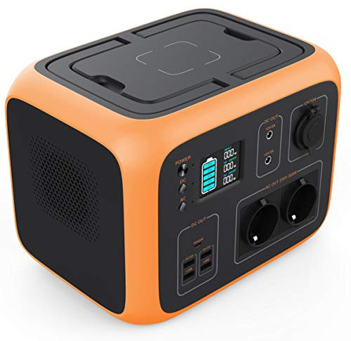NOALED Estación de energía portátil con generador, generador Solar de 500 WH, Salida de 2 CA, batería de Emergencia de Litio de 300 W para Recarga de Aire Acondicionado/Coche/Sol al Aire Libre