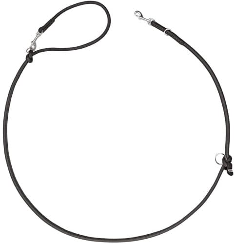 HUNTER Verstellbare Hundeführleine SOHO Round MINI, Farbe: schwarz, Rindsleder, 3-Fach verstellbar, weich & geschmeidig, leicht & robust, für kleine Hunde & Welpen, Made in Germany, Größe: 6/200