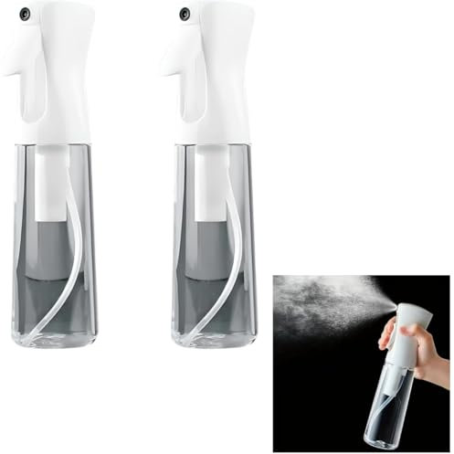 2 PCS Continuous Fine Mist Spray Bottle for Curly And Straight Hair, Empty Water Mister for Hairstyling, Plants, Pets, and Cleaning – Ideal for Morning Hair Taming