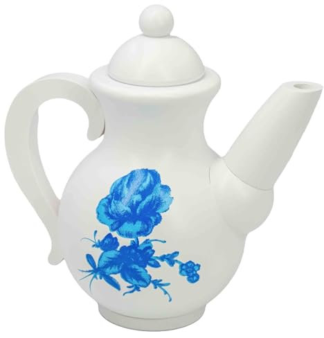 Seiffener Volkskunst | Räuchermännchen Räucherfigur | Räucherkanne Kaffeekanne Kanne | Erzgebirgische Volkskunst | Höhe 12 cm | Zwiebelmuster