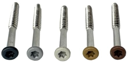Ceta Painted Head Decking Screw for Composite Decking, Colour Matched Screw, Coloured Screws, 4.2 x 55mm Stainless Steel Colour Coded Screw, 5 Colours, Pack of 50. (Charcoal (RAL7021) + T15 Bit)