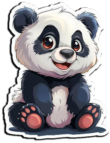 DARO Design - Bilder Kinderzimmer, 50 cm Panda Bär Bild Babyzimmer Wandbilder für Mädchen, Jungs, Jungen mit Haken aus stabilem 6mm HDF, aufhängefertig, kein Rahmen notwendig