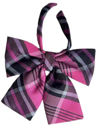 NPYQ Damen Krawatte Mit Süßen Plaids Kariert Vorgebunden Polyester Seidenkrawatte Japanische College Schuluniform Schleife Fliege