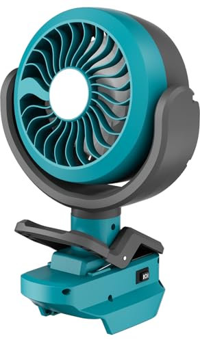 GGiking Akku Ventilator für 18V Akku (ohne Akku) Tragbarer Clip-On-Ventilator Tischventilator mit 2 Geschwindigkeiten, Akku-Lüfter für Baustelle, Kinderwagen, Camping, Werkstatt