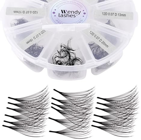 12D Pre Made Fan Eyelash Extensions D Curl 0.07mm 500 Premade Lash Fans 13-20mm Mixed Premium Premade Fans Volume Russian Lash Extensions Promade Loose Fans