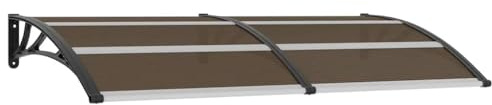 Myheimly Türvordach Haustürdach Überdachung Türdach Pultvordach Vordach Haustür Tür Dach Haustürvordach PC Aluminiumleisten Türvordach Braun und Schwarz,200 x 100 cm