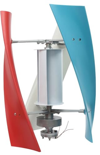 Windgenerator 100W Vertikale Windturbine 24V/12V Windkraftanlagen 3-Blatt Bunt Vertikaler Windkraft-Turbinen-Generator mit Windunterstütztes Rad (12, Volt)