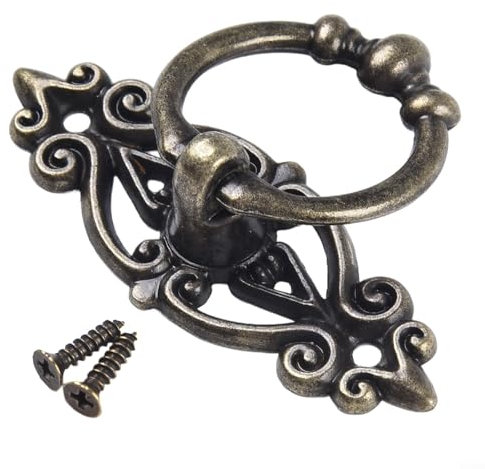 JoyousMall Zinklegierung Hängering für Schränke, Schubladen verschönern den Vintage-Charme (grüne Bronze)