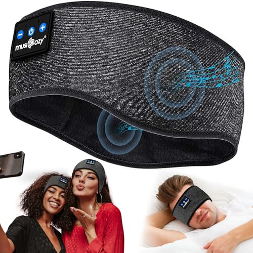 MUSICOZY Sleep Headphones,Ultra-Soft Wireless Headband Bluetooth for Side Sleepers, with 14H Playtime & Bluetooth 5.4, 4-in-1 Music Sleep Earphones for side sleeping