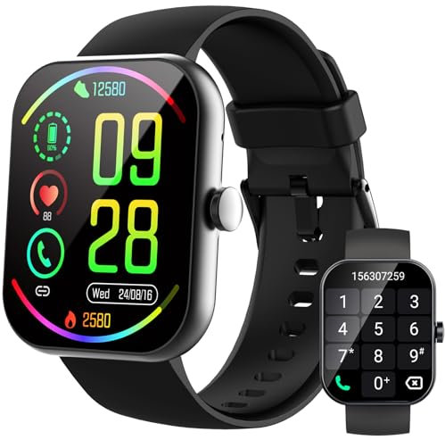 Reloj Inteligente Hombre Mujer, 1.96 Smartwatch con Llamadas Bluetooth y Whatsapp Notificación, IP68 Pulsera Actividad con 100+ Modos Deportivos, Pulsómetro, SpO2, Monitor de Sueño para Android iOS