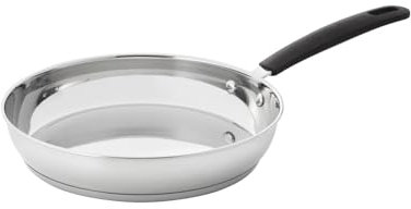 ProCook Gourmet Uncoated Stainless Steel Frying Pan - 24cm, Durable Heavy Duty Saute Skillet - Induction & Dishwasher Safe Cookware