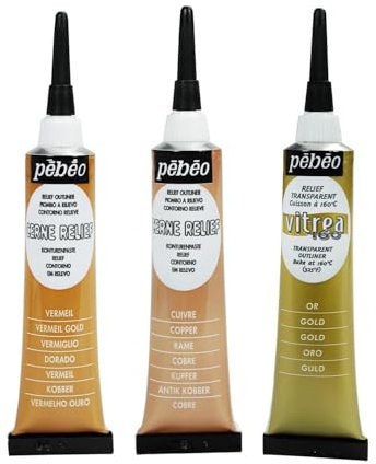 Blumie Shop Lot 3 Tubes De 20 ml Cerne Relief Vermeil + Cuivre + Vitrea 160 Gold