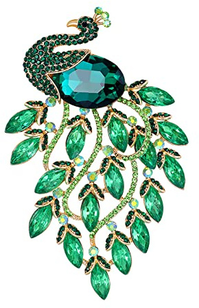Generisch Abnehmbare KnöPfe Pin Vintage Corsage Pfau Legierung Tier Grün Party Schmuck Brosche Buttons Anstecker