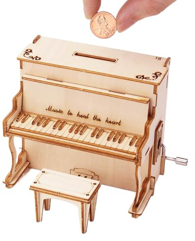 3D-Puzzle-Set – Musik aus Holz, Klaviermodell | Verwendung von handgefertigtem Spielzeug: Stimulation des Gehirns für Mädchen, Frauen, Männer, Erwachsene, Fun Giftwo|3D-Puzzle-Set – Mus