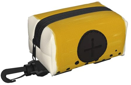 Distributeur de sacs poubelles portables jaune moutarde et noir pour crottes de chien
