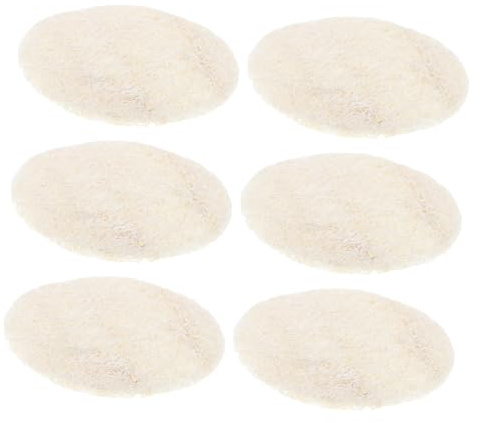 HONMEET 6 Stück Packung Natürliche Luffa Gesichtspads aus Loofah Rund 5,5cm Sanftes Gesichtspeeling und Tiefenreinigende Abschminktücher für Reisen und Alltag