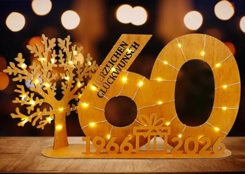 WAREHOUSE Geldgeschenk Geburtstag Holz, Originelle Geburtstag Geschenk Frauen & Männer, DIY Dreidimensionale Bäume Deko Schild Gästebuch Geburtstagszahlen Holz Schild Gäste (SR-60)