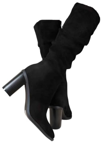 IKRUSH Knee High Block Heel Boots With Side Zip Closurecasual High Knee High