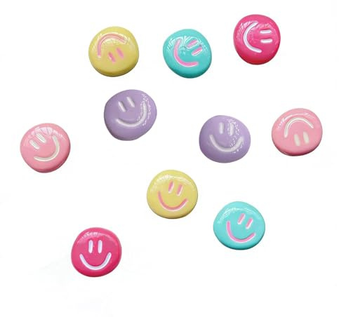 10 Pcs Smiley Face Fridge Magnets - Colourful 2 cm Memo Holders for Notes | Cheerful Faces Brighten Displays, Compact Size Saves Board Space, Easy To Reposition, For Fridges And Notice Boards
