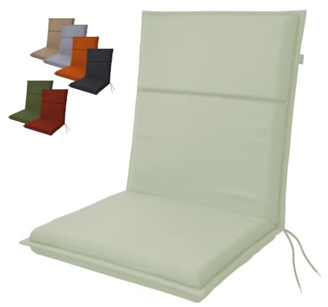 Doppler Niederlehner-Auflage Life, Gartenstuhl-Auflage 100 x 48 x 4 cm | Sitzauflage Gartenstuhl mit niedriger Lehne, 100% Polyester, hoher Ausbleichschutz, inkl. Rückhalteband, Made in Europe