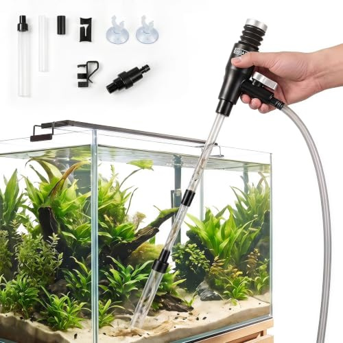 Mulmsauger Aquarium, Aquarium Sauger Handpumpe, Wasserwechsel & Reinigung | Aquarium Zubehör: Handpumpe, Daumendruck, verstellbarer Sog. Für Kies & Sand, Mulmsauger Aquarium Reinigungsset manuell