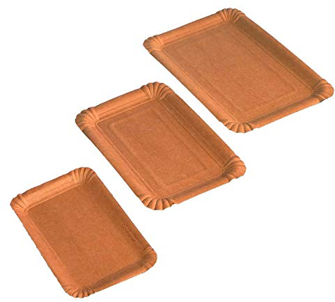 Pro DP 1500 Bio Pappteller Imbissteller Kuchenpappen 13x20cm braun Frischfaser fettabweisend biologisch abbaubar - inkl. Verpackungslizenz in D