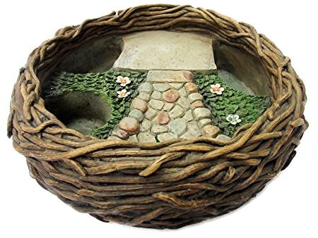 Pacific Giftware Mini Fairy Garden Bird Nest Pflanztopf für DYI Dekorative Miniatur Fairyland Garten Display Übertopf 10L.