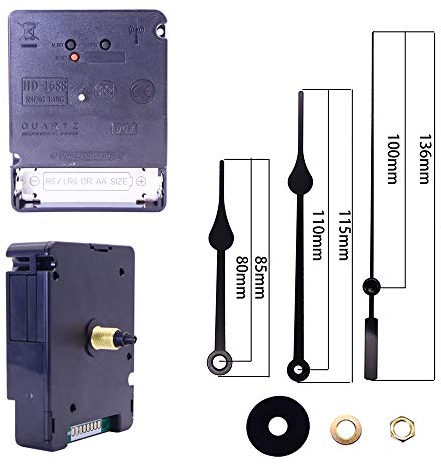 DEEWISH Uhrwerk, 14 mm Achsenlänge Funkgesteuertes Uhrwerk Funkuhr Uhrwerk DIY Reparatur und Zubehör Einfache Montage EU-Standard DCF (56 * 56 * 19mm, 9415 + 903)