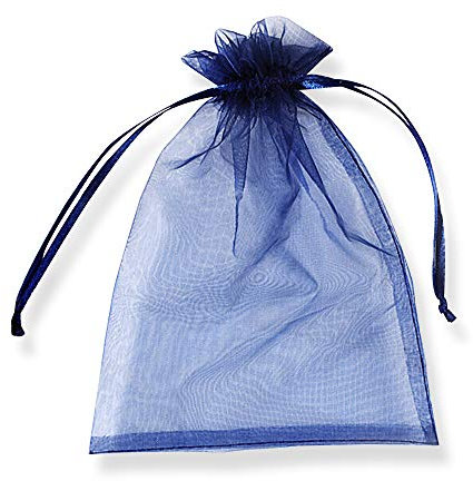 SXUUXB 100 Stück Organzabeutel 13x18cm(5.1x7.1 Zoll), Organza Geschenk Schmuck Beutel Wrap Drawstring Taschen für Hochzeits Bevorzugungs Geburtstagsfeier Festival Geschenk Dekoration (Navy Blau)