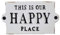 Darthome Happy Place Sign White Cast Iron New Antique Wall Garden Garage Gate Door Plaque
