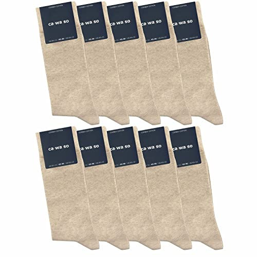 ca·wa·so Chaussettes classiques pour homme et femme (10 paires) | Sans coutures pressantes | Matériau confortable et doux | Business et loisirs (Beige, 35-38)