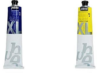 Pébéo 200014 Beaux-Arts Huile Fine Studio XL 1 Tube Bleu Outremer 200 ML & 200002 Beaux-Arts Huile Fine Studio XL 1 Tube Jaune Cadmium Primaire Imitation 200 ML
