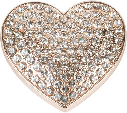 styleBREAKER Broche magnétique pour Femme en Forme de Coeur avec Strass, pour écharpes, Foulards ou Ponchos, Pendentif 05050081, Couleur:Or Rose