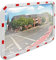 ECD Germany Verkehrsspiegel rechteckig 60x80 cm Reflektoren weiß-rot und Halterung, ABS-Kunststoff, wetterfest, unzerbrechlich, Sicherheitsspiegel Überwachungsspiegel Beobachtungsspiegel Konvexspiegel