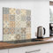 murando Glass Splashback for Kitchen Backsplash Cooker Protector Tempered Glass Decorative Wall Art Panel Heat Resistant Graphic 80x80 cm / 32x32 Tiles Mosaic f-B-0300-aq-a