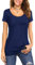 Florboom Tops for Women Summer Short Sleeve Casual Blouse Basic T Shirts Navy Blue Size 22 24