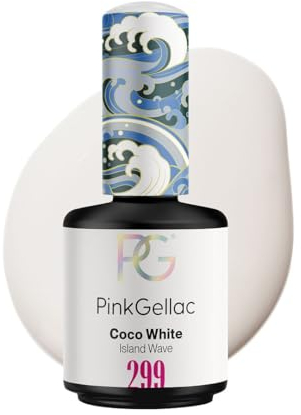 Pink Gellac UV Gel Nagellack - 299 Coco White 15 ml - Lang Anhaltend Shellac Nagellack Weiß - Gel UV für 14 Tage Nägel in Salonqualität - Made in Holland